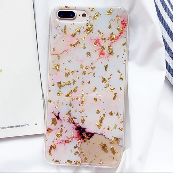 NEW iPhone X/XS Gold & Pink Foil Marble Case - Picture 3 of 4